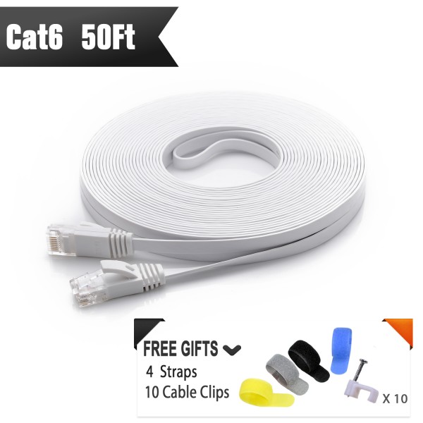 Cat 6 Ethernet Cable 50 ft (White)
