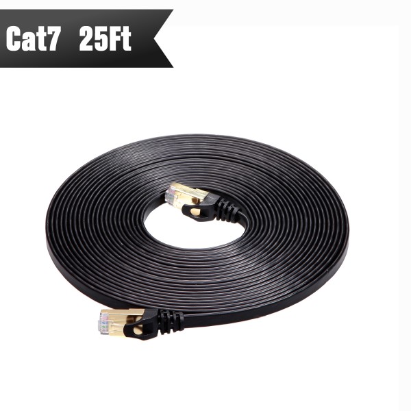Cat 7 Shielded Ethernet Cable 25 ft (Black)