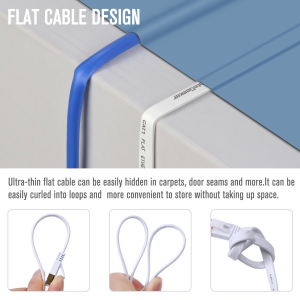 Cat 7 Ethernet Cable 3 ft 6 Pack (Color)